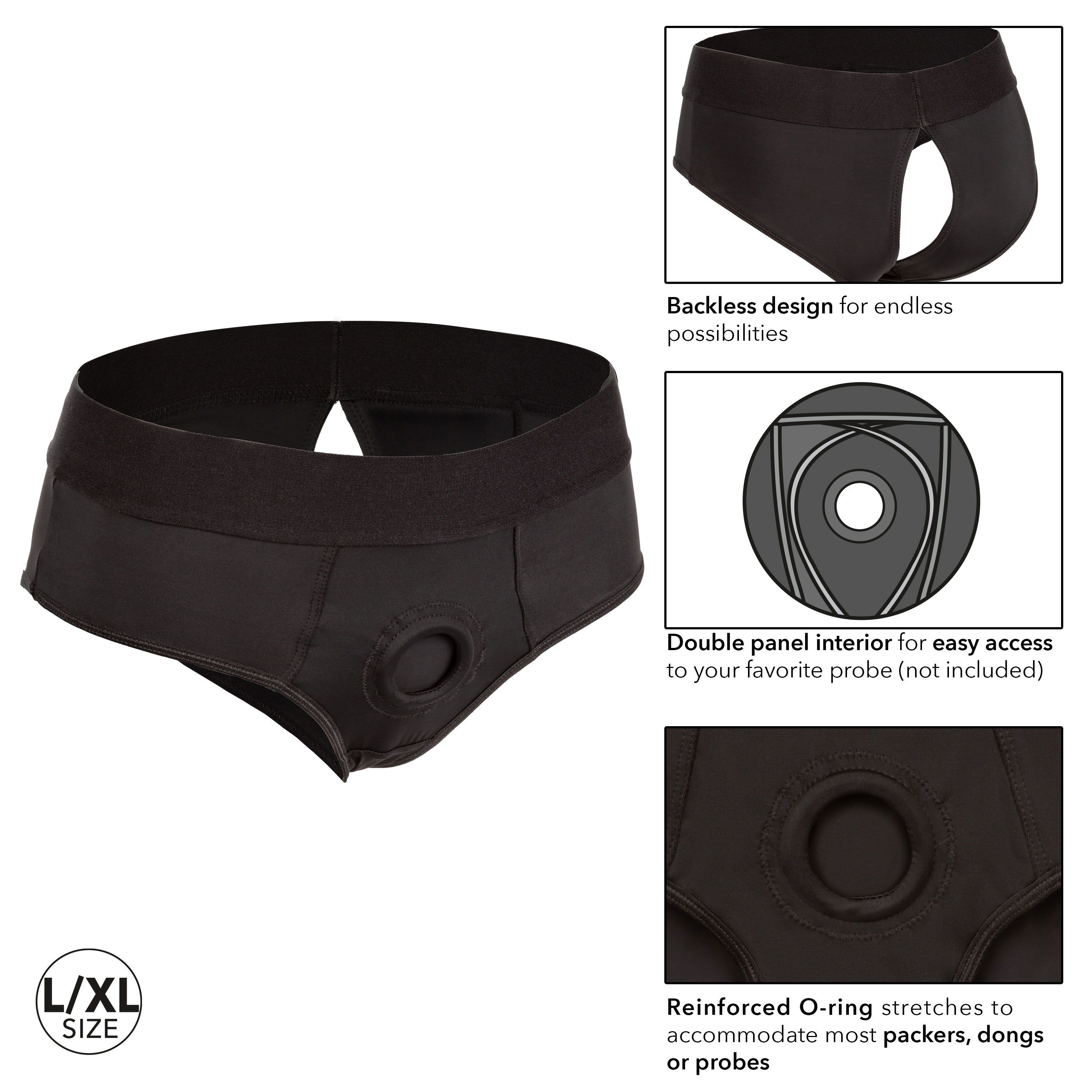 boundless backless brief lxl black 