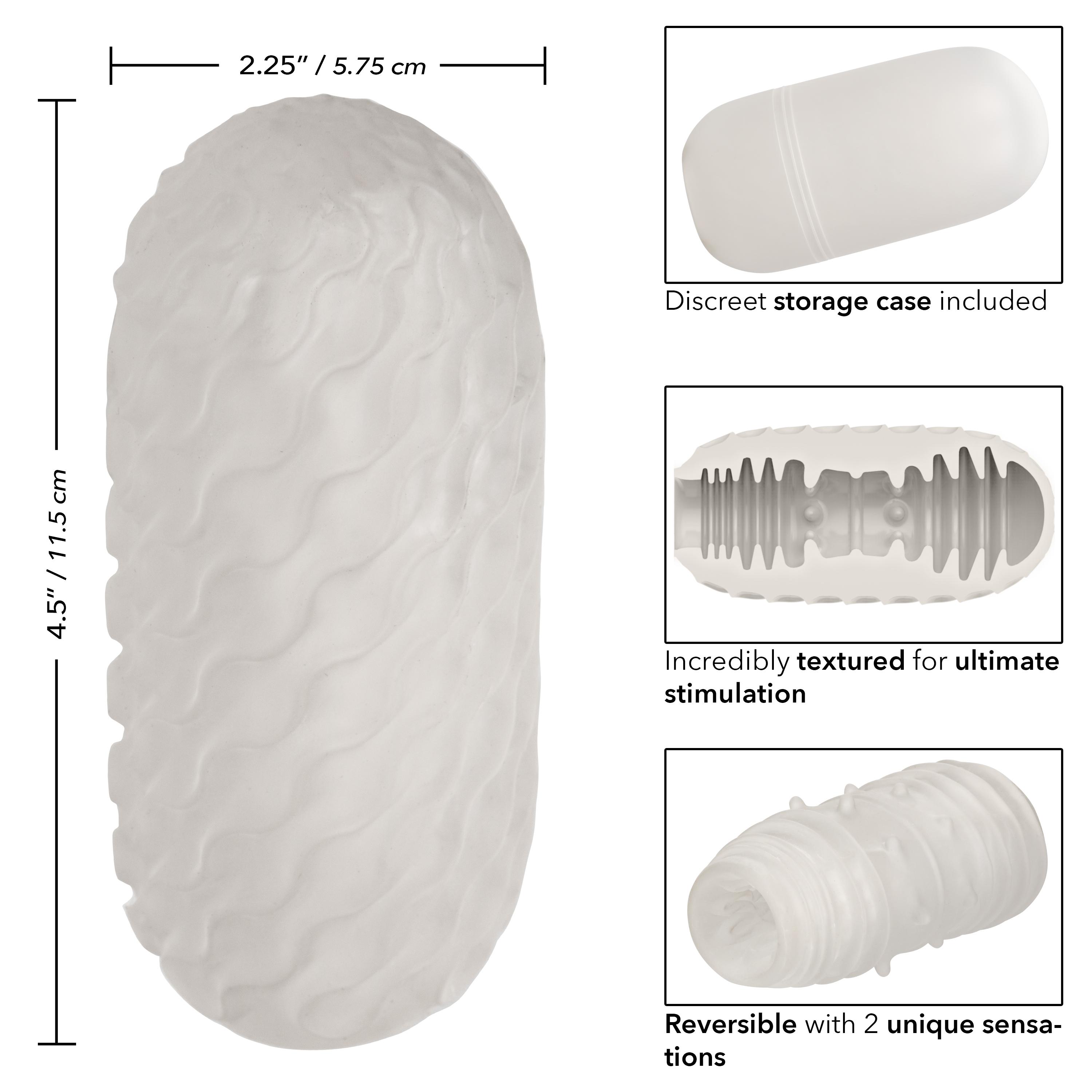 boundless reversible ribbed stroker clear 