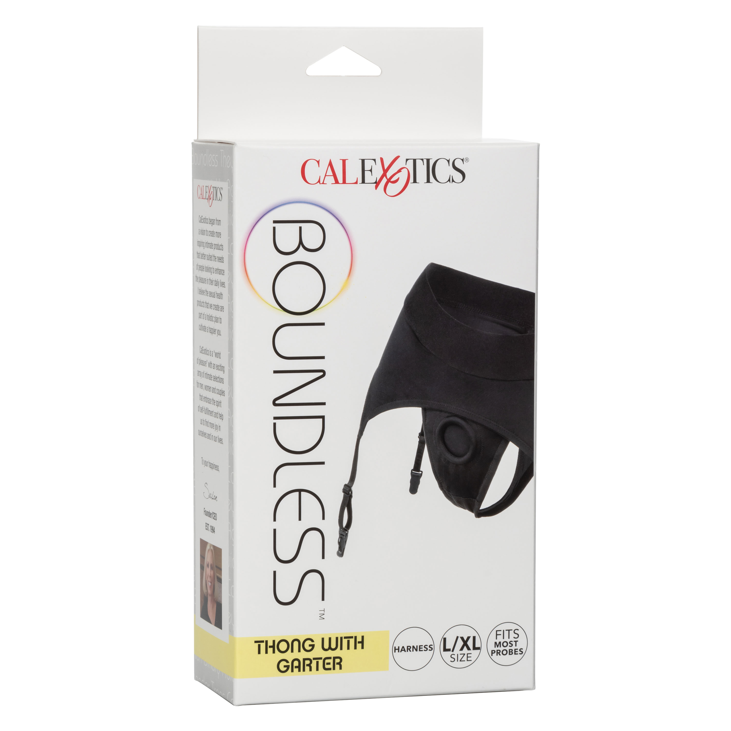 boundless thong with garter lxl black 