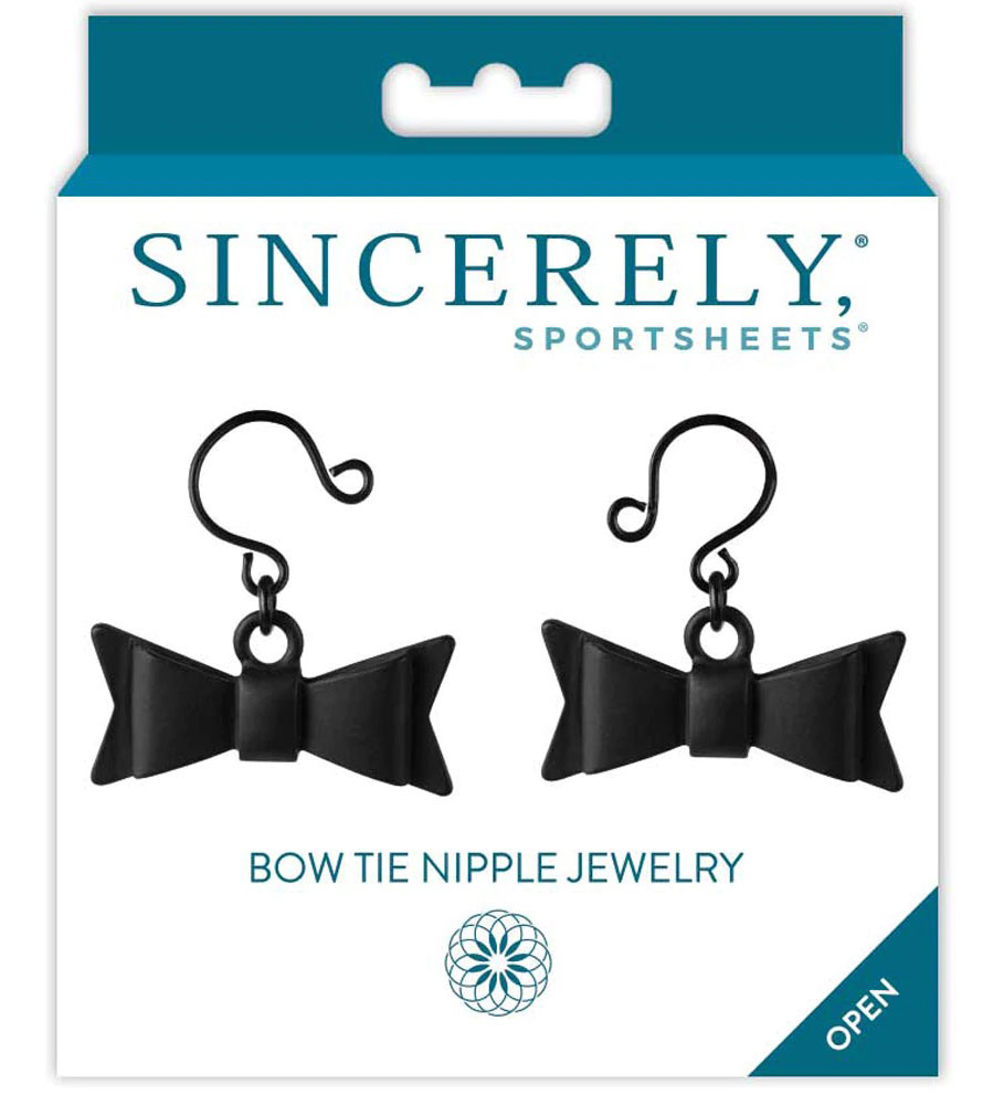 bow tie nipple jewelry black 