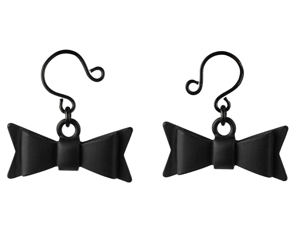 bow tie nipple jewelry black 