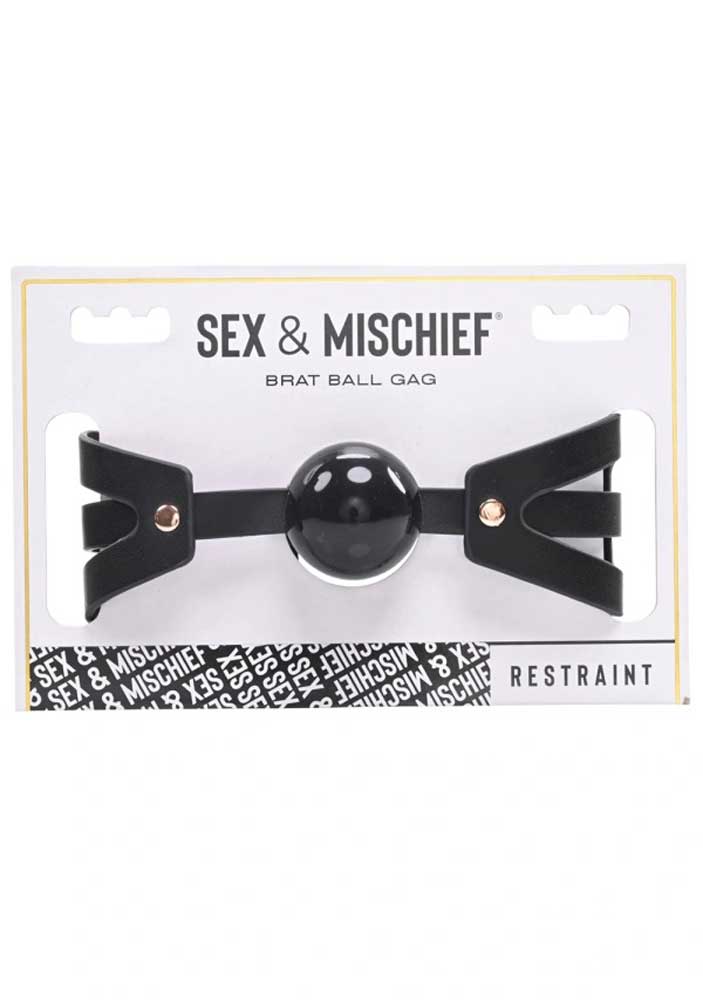 brat ball gag black rose gold 