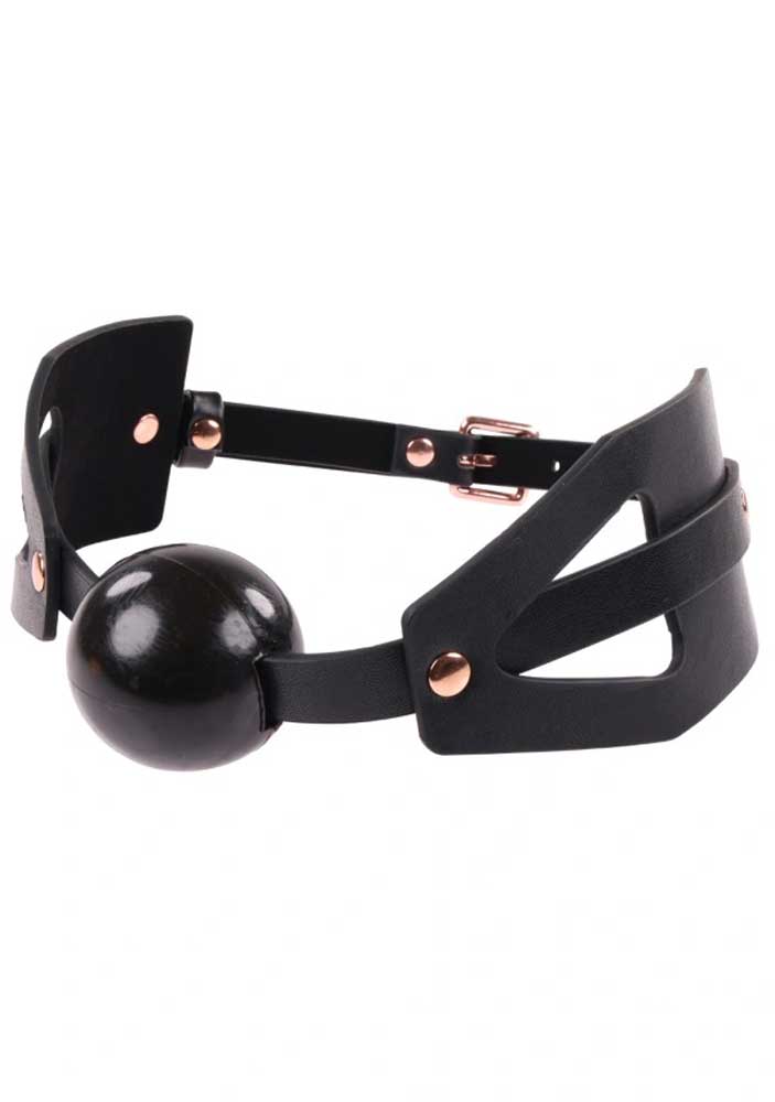 brat ball gag black rose gold 