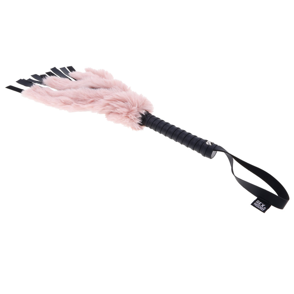 brat faux fur flogger pinkblack 