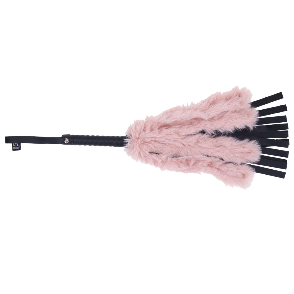 brat faux fur flogger pinkblack 