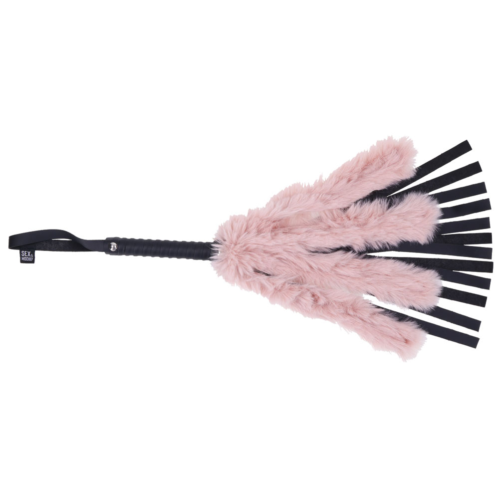 brat faux fur flogger pinkblack 