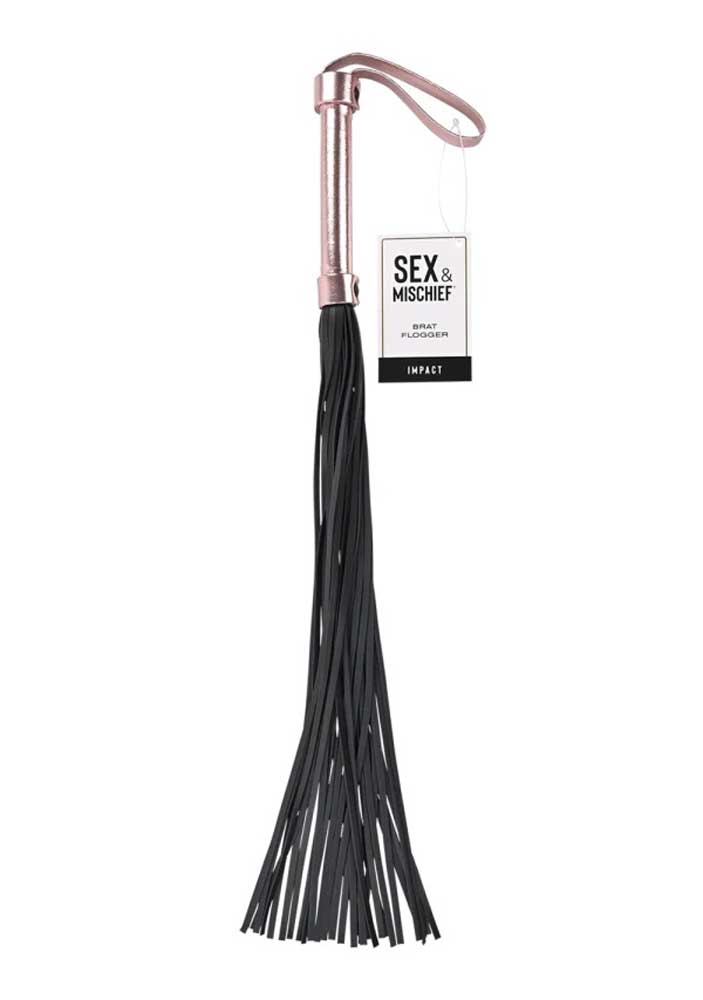 brat flogger black rose gold 