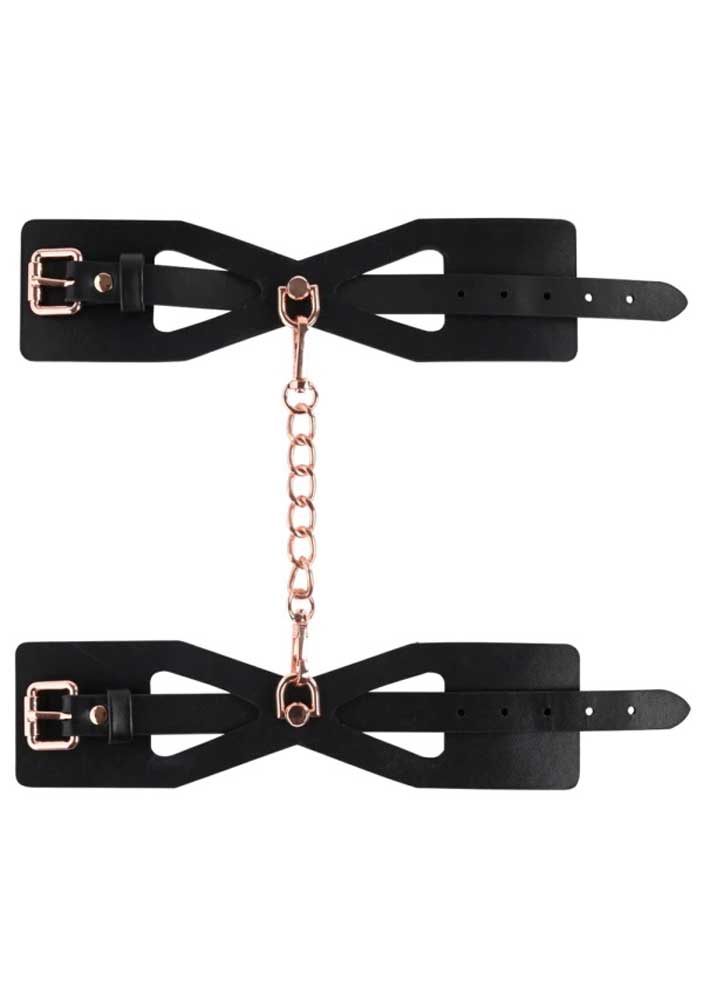 brat handcuffs black rose gold 