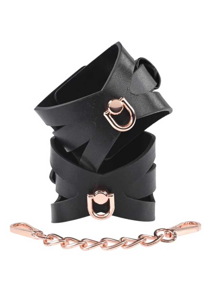 brat handcuffs black rose gold 