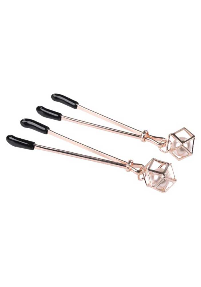 brat pearl nipple clips rose gold 