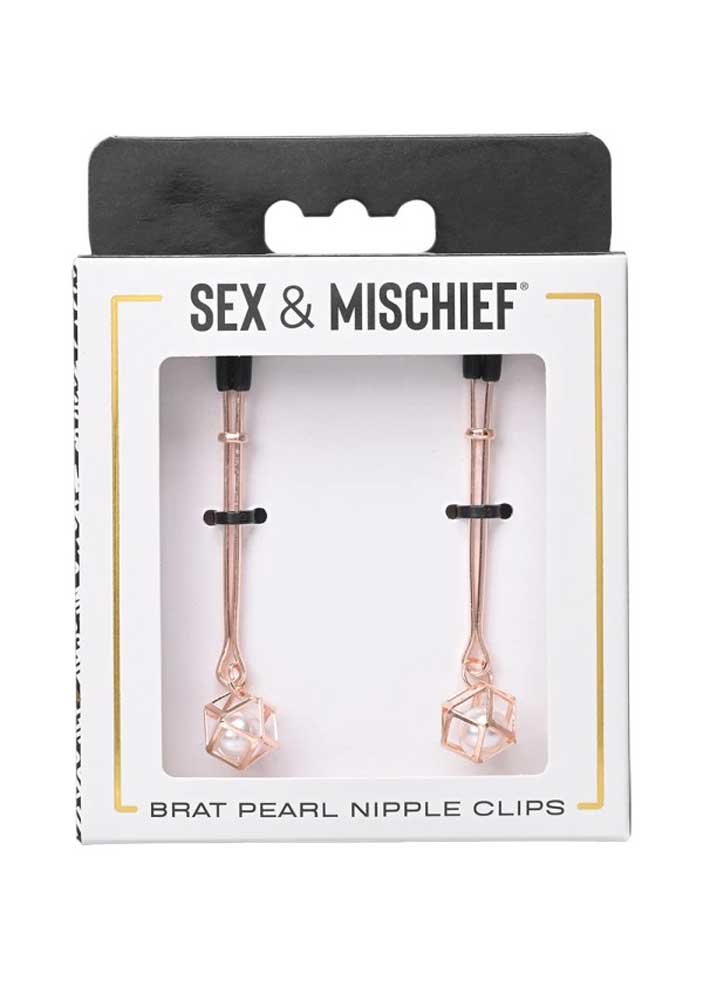 brat pearl nipple clips rose gold 