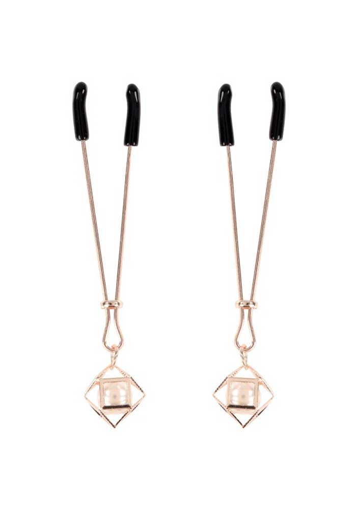 brat pearl nipple clips rose gold 