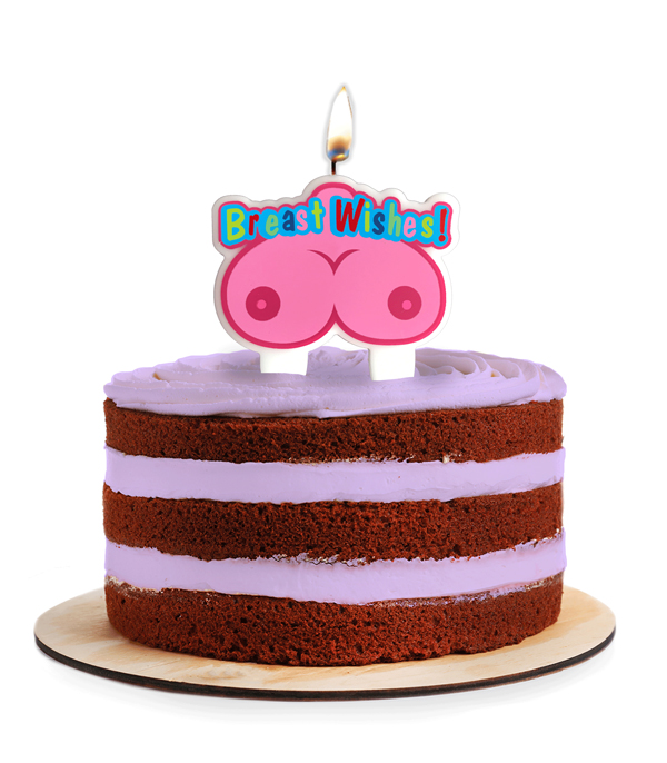 breast wishes boobie party candle 