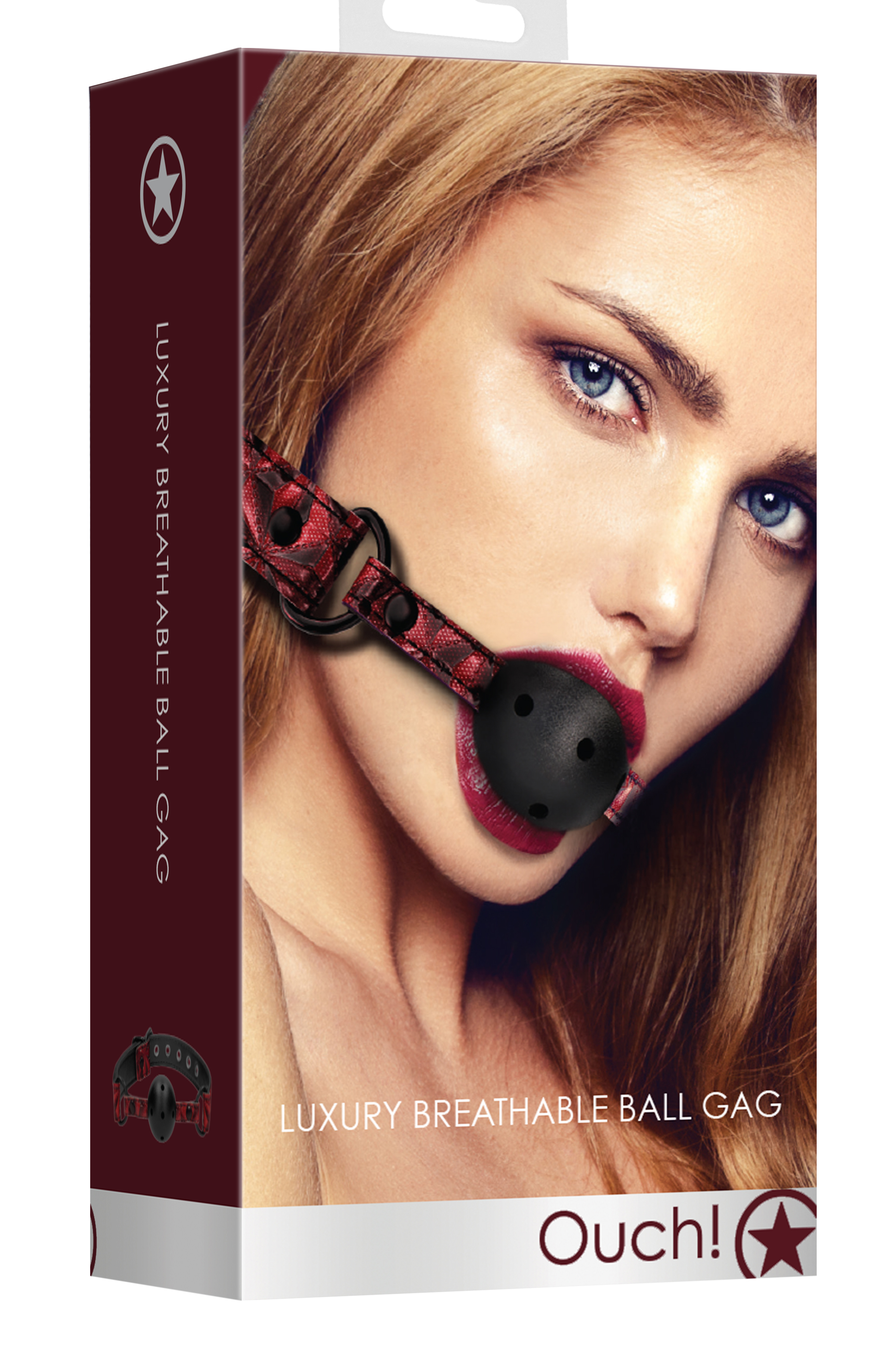 breathable luxury ball gag burgundy 
