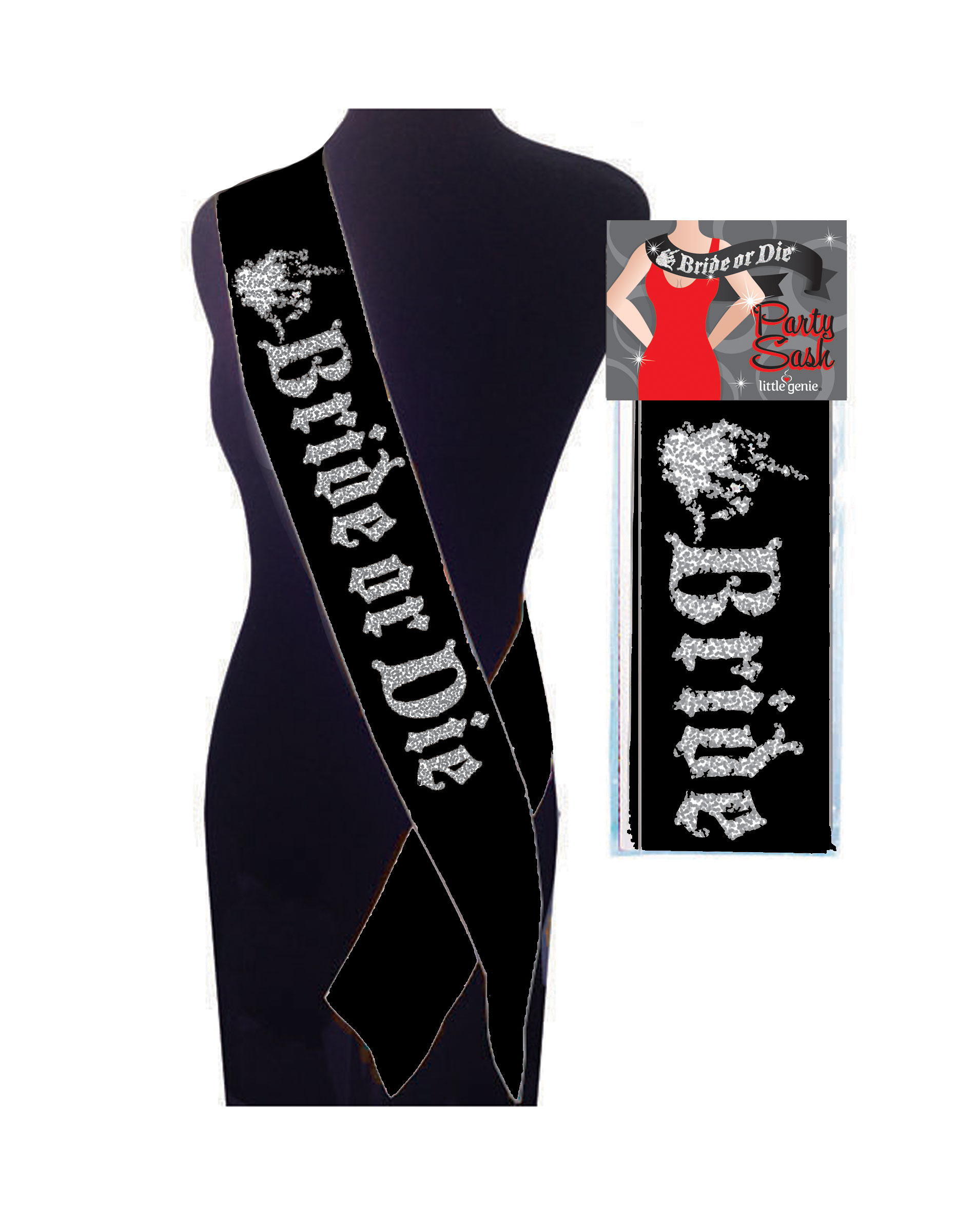 bride or die sash black 