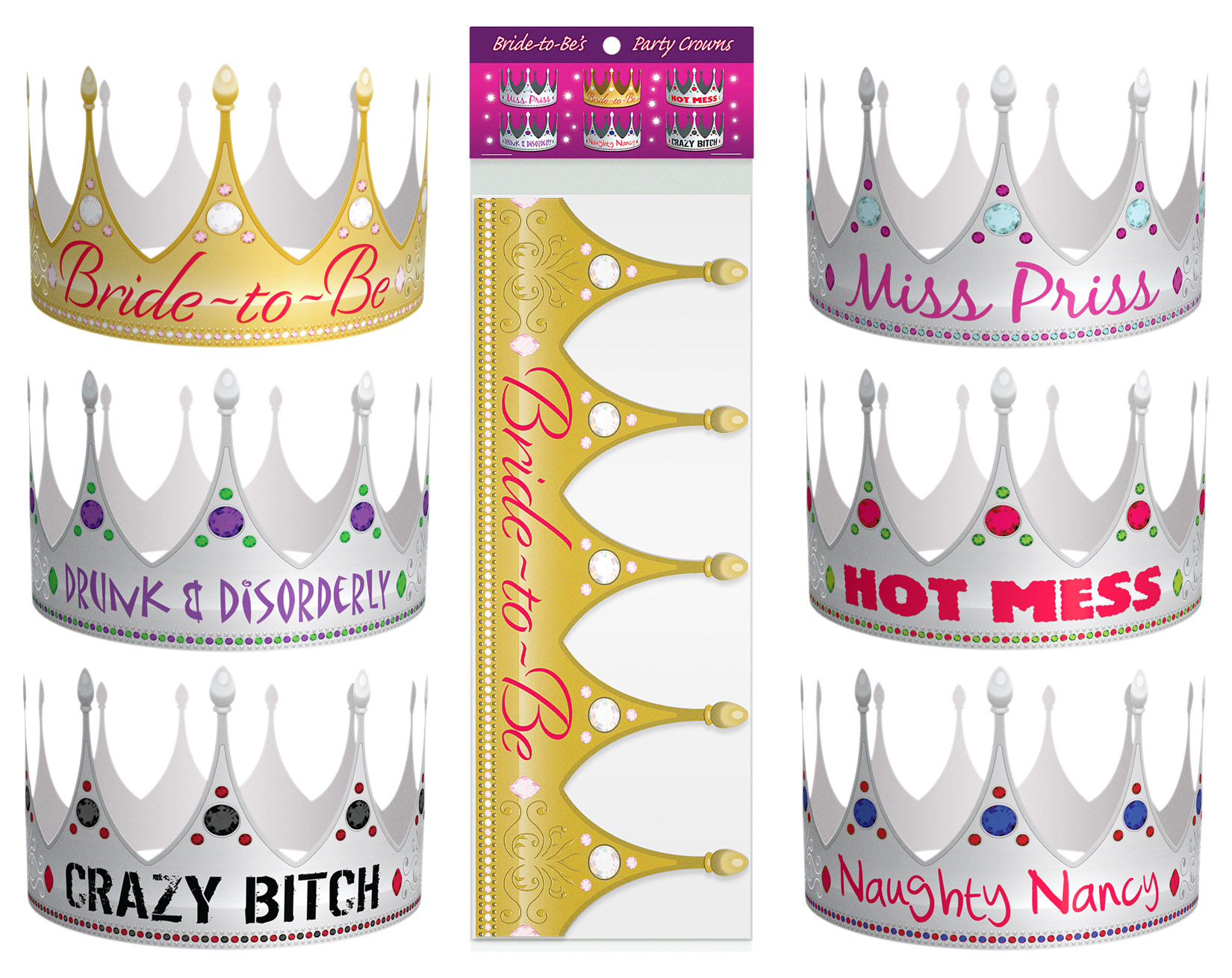 bride to be party crowns 