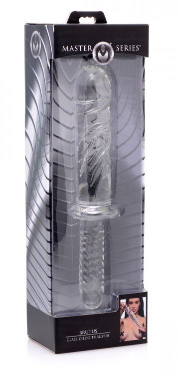 brutus glass dildo thruster clear 