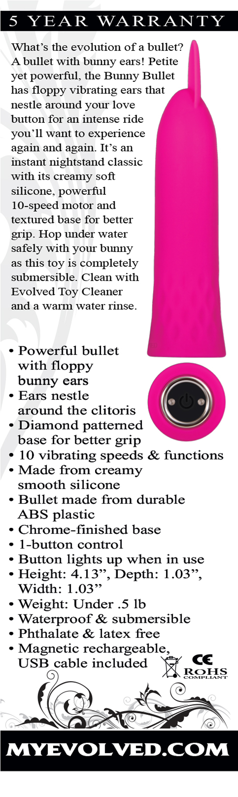 bunny bullet rechargeable pink 