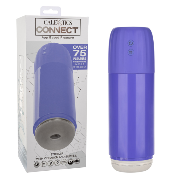 calexotics connect stroker with vibration and suction purple 