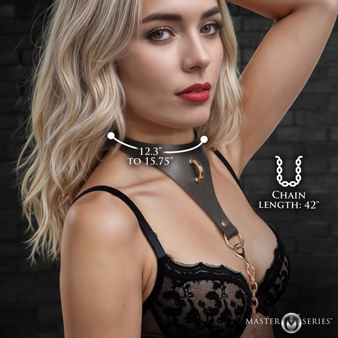 captivate collar with body chain black 