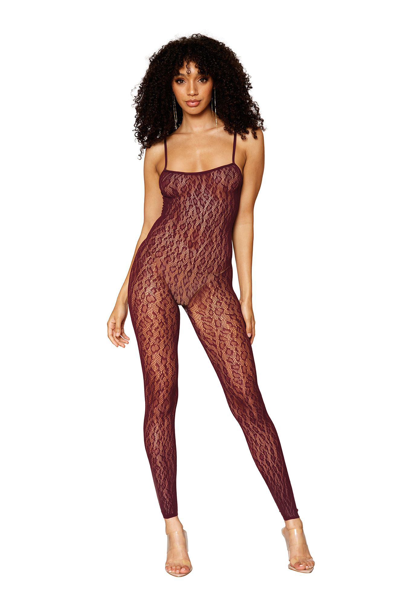 catsuit bodystocking and shrug one size  burgundy 