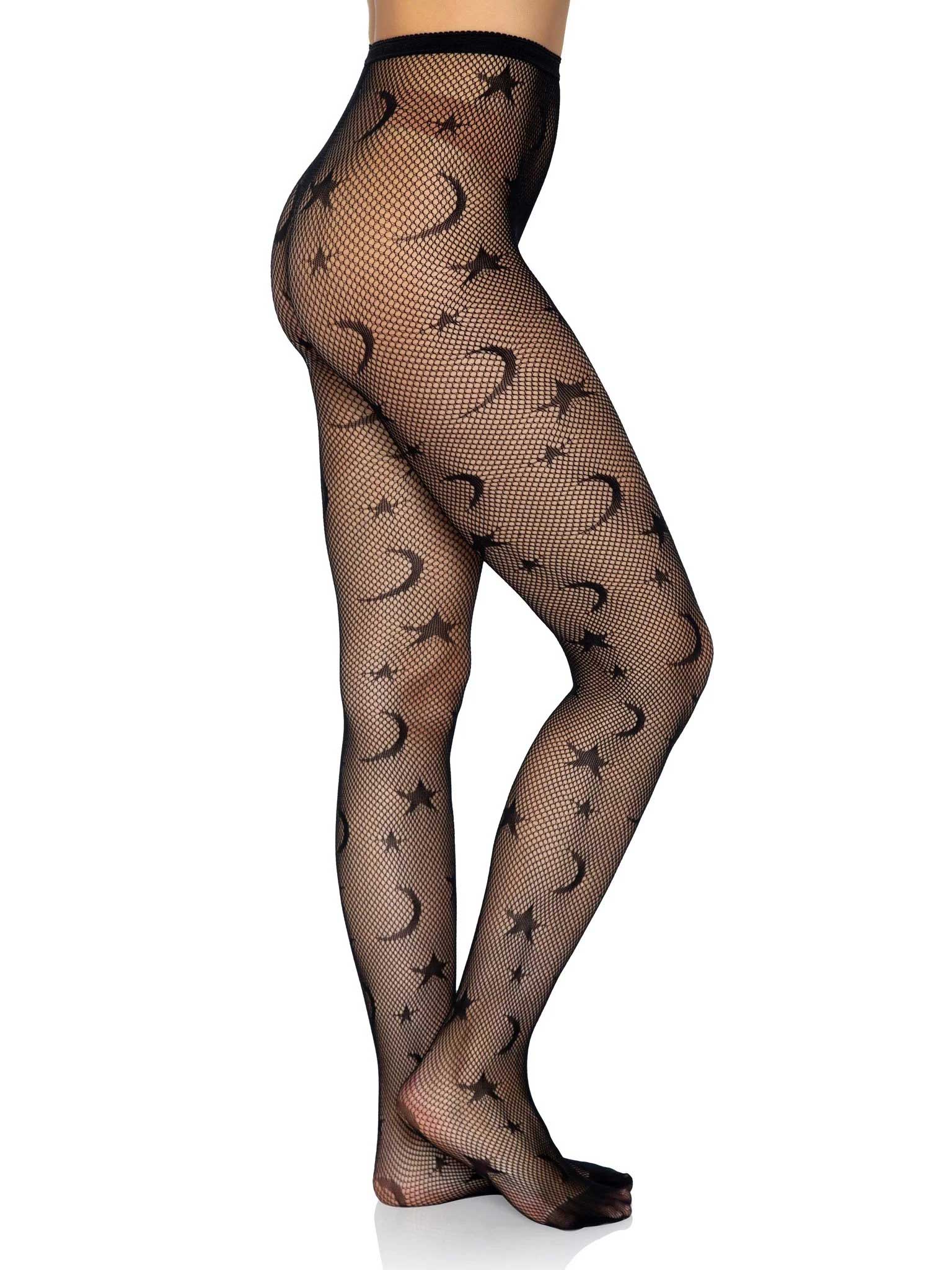 celestial net tights one size black 