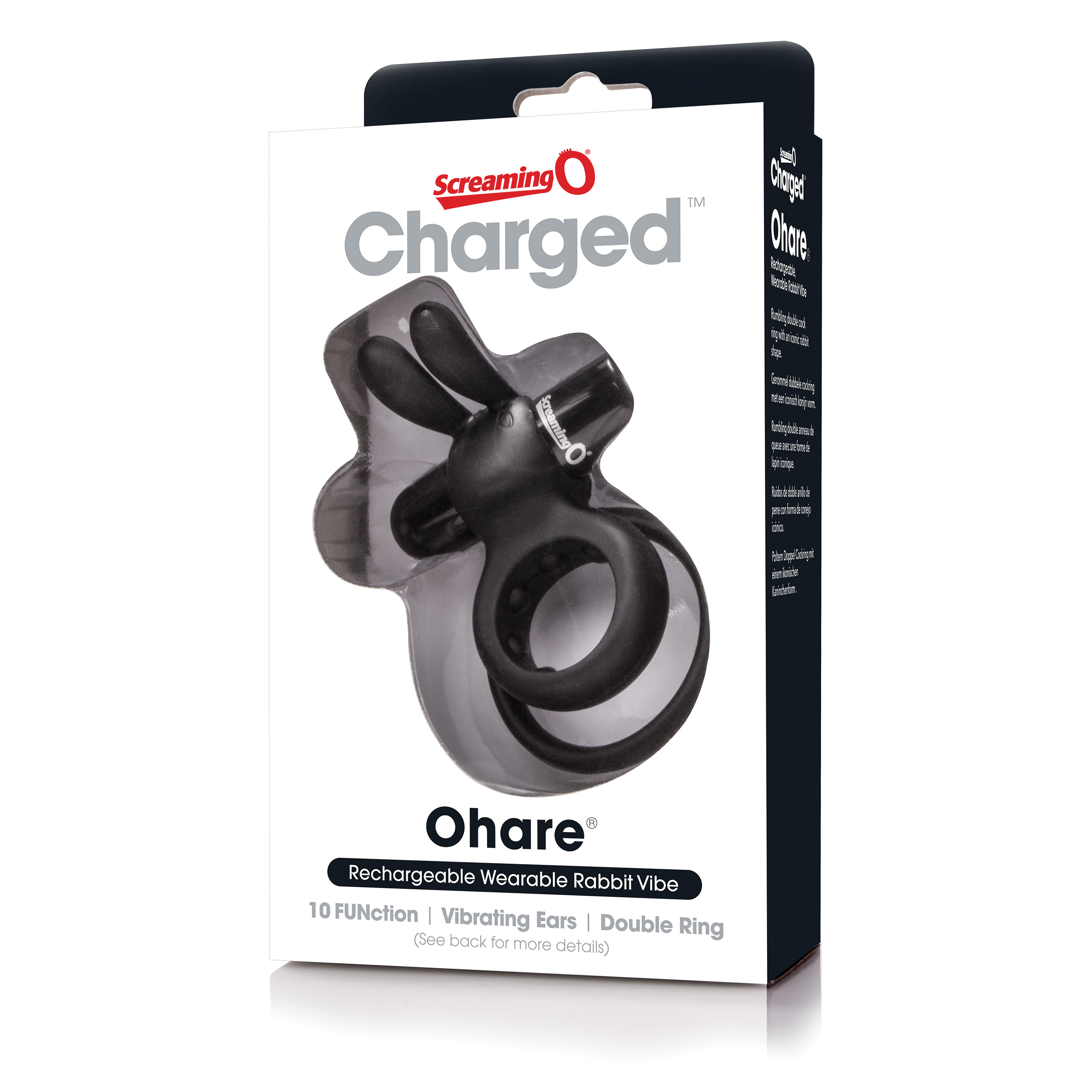 charged ohare rechargeable rabbit vibe black 