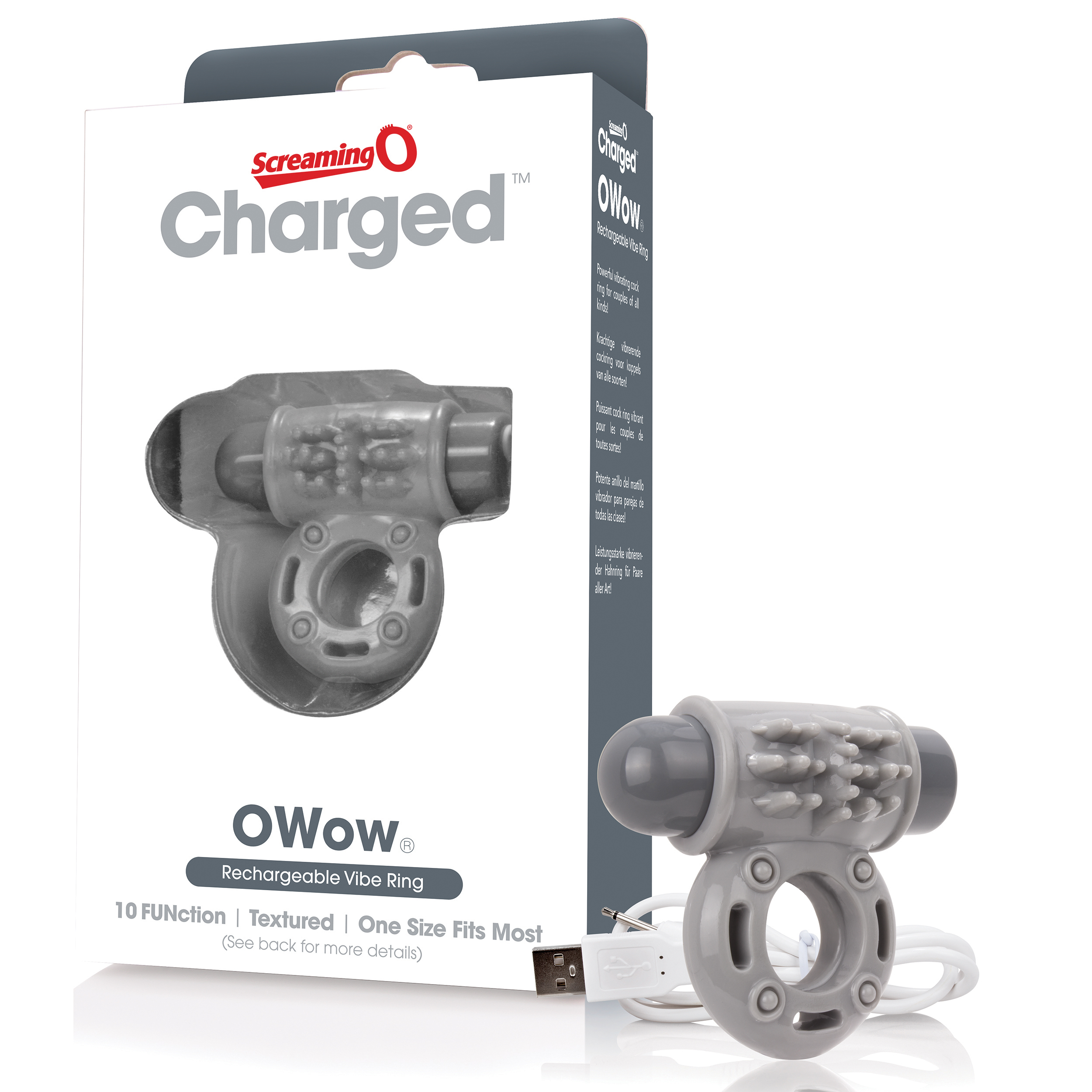 charged owow rechargeable vibe ring grey 