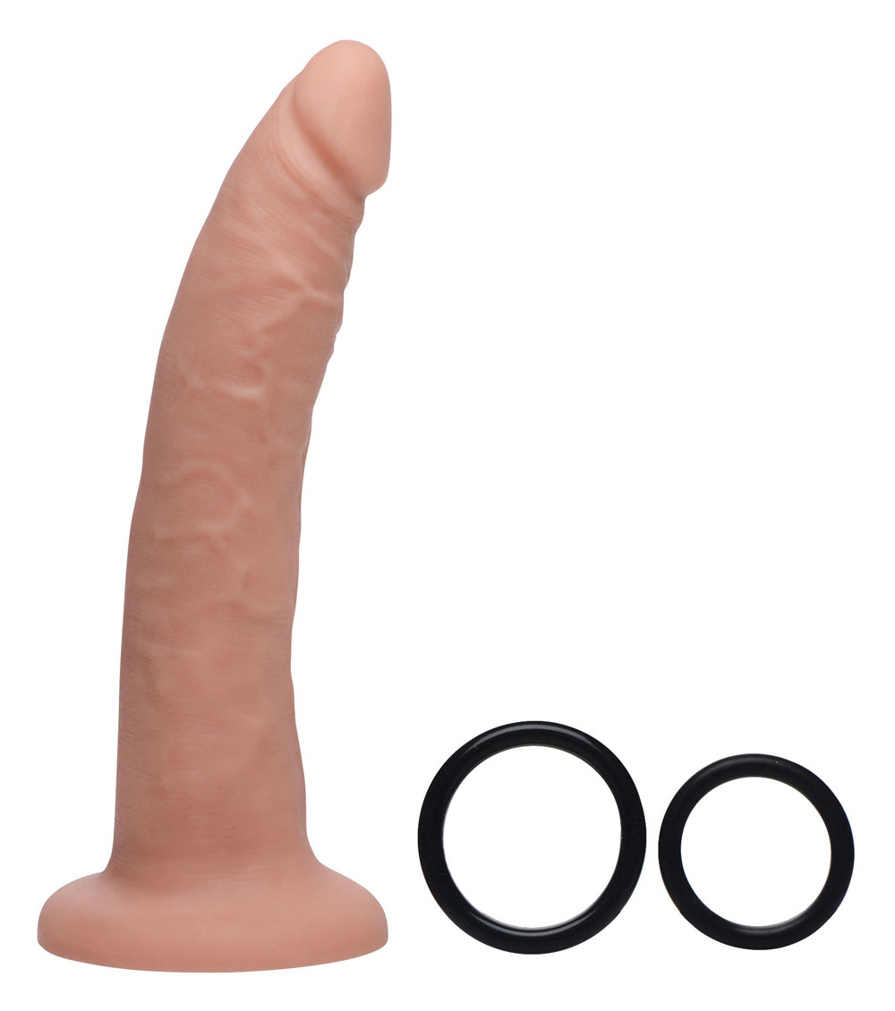 charmed . inch silicone dildo with harness 