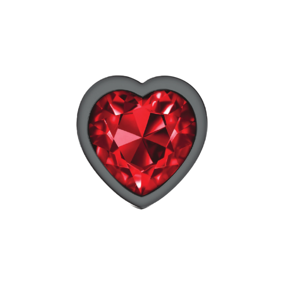 cheeky charms gunmetal metal butt plug  heart dark red large 