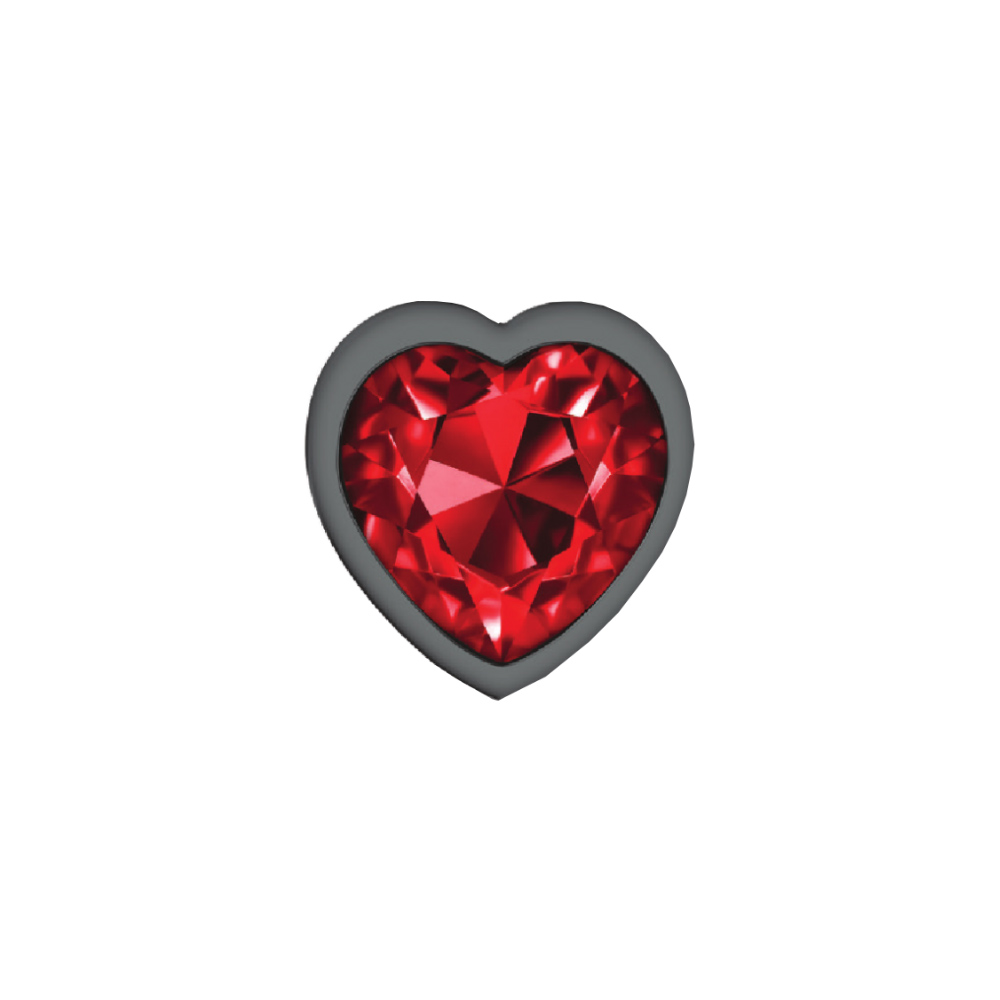 cheeky charms gunmetal metal butt plug  heart dark red medium 