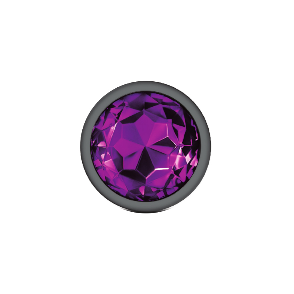 cheeky charms gunmetal metal butt plug  round deep purple large 