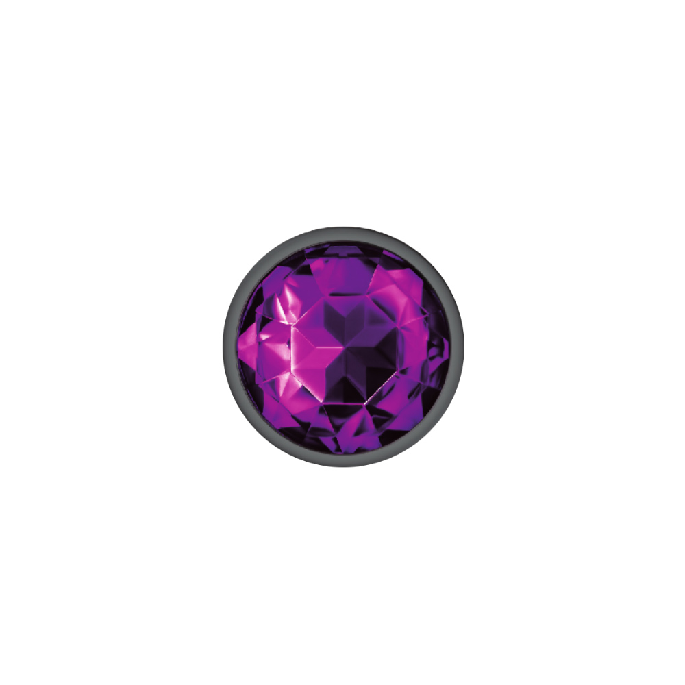 cheeky charms gunmetal metal butt plug  round deep purple medium 