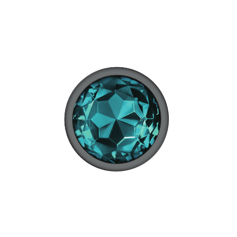 cheeky charms gunmetal metal butt plug  round teal large 