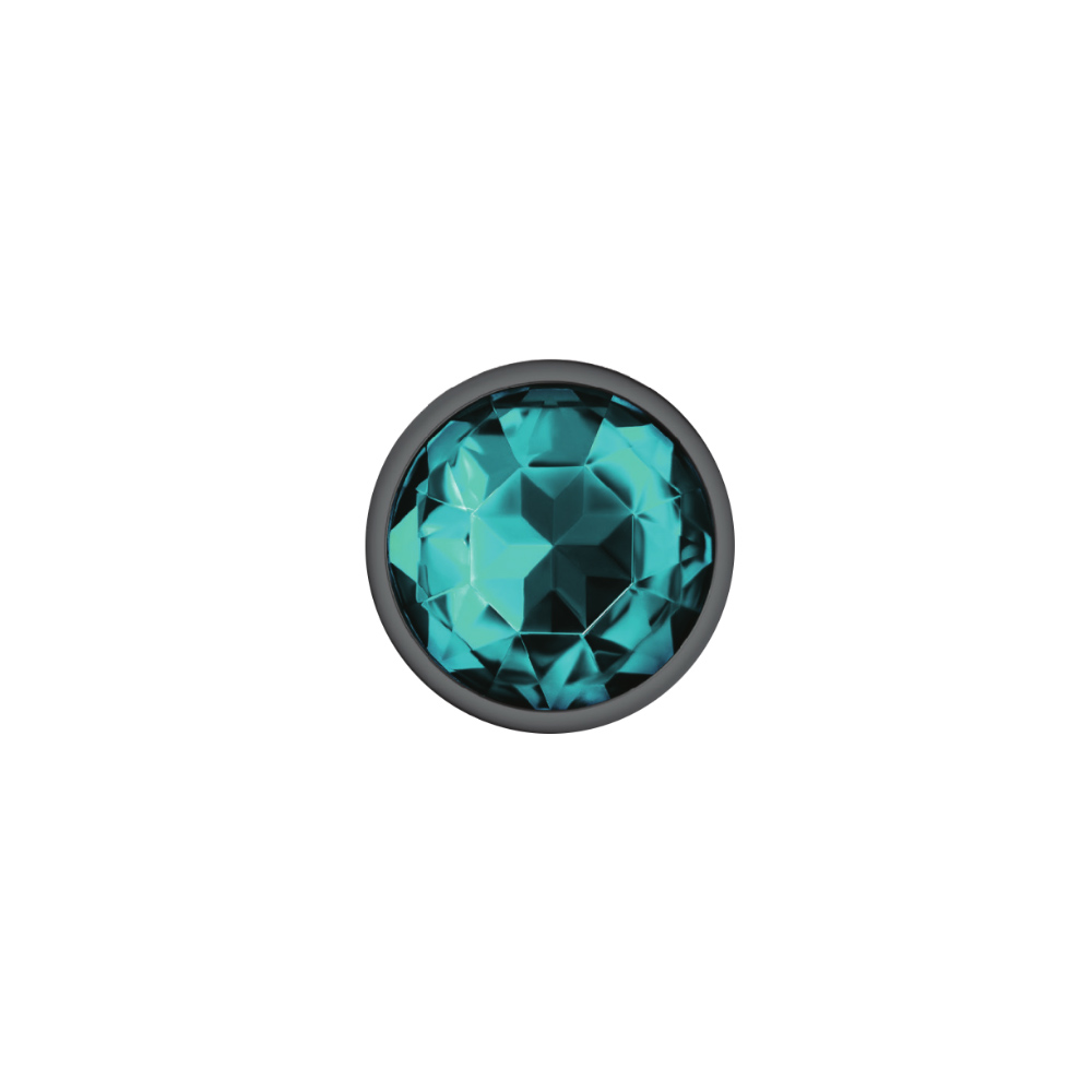 cheeky charms gunmetal metal butt plug  round teal medium 