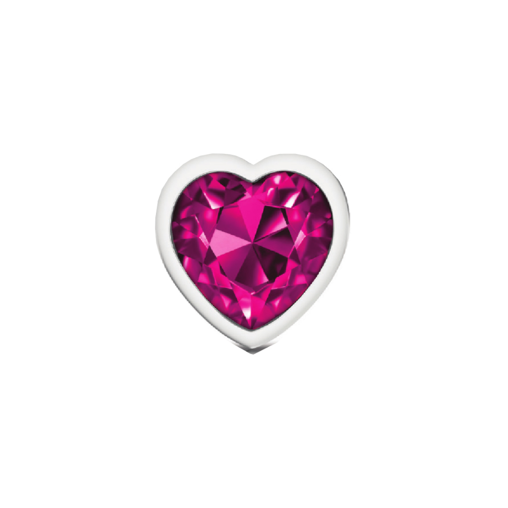 cheeky charms silver metal butt plug  heart bright pink medium 