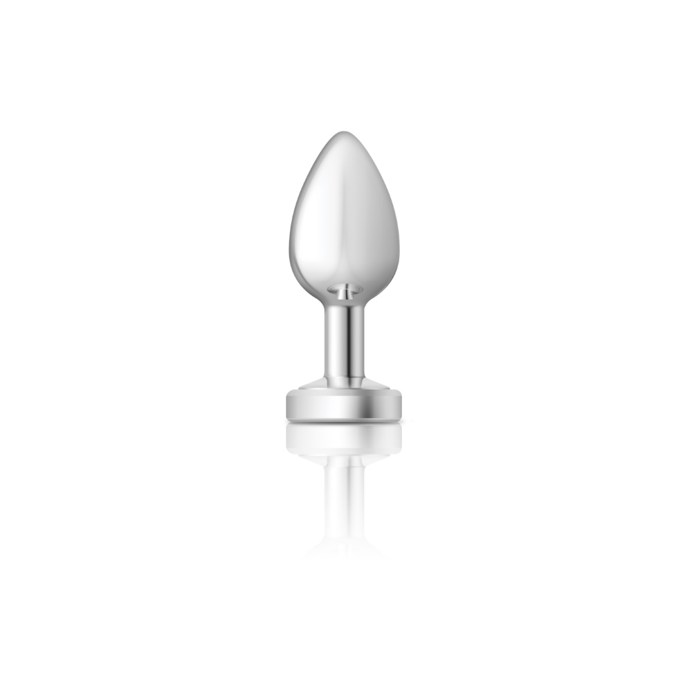 cheeky charms silver metal butt plug  light up medium 