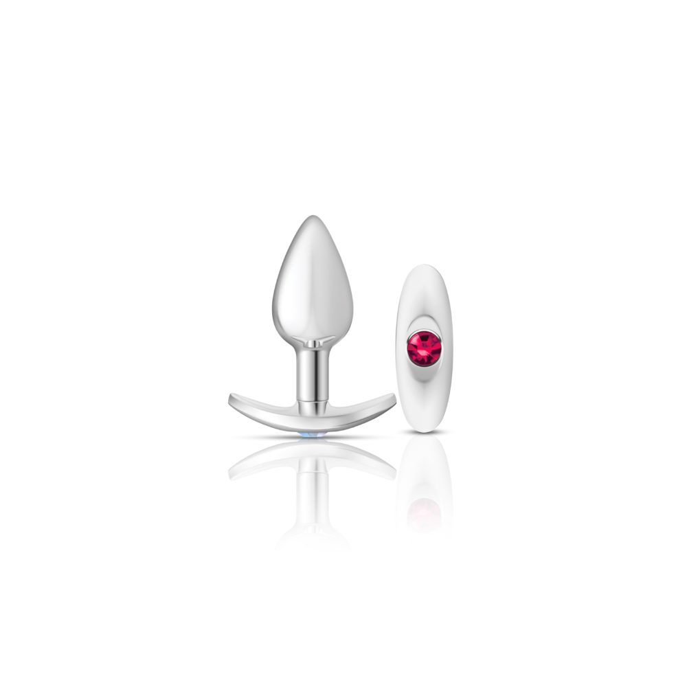 cheeky charms silver metal butt plug kit clearbright pink 