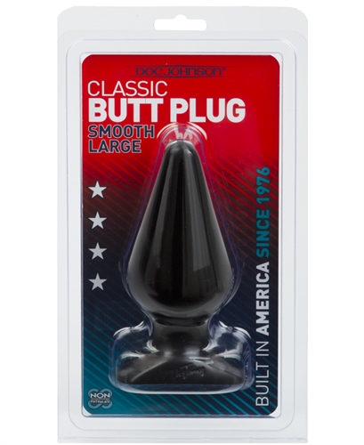 classic butt plug smooth large black 