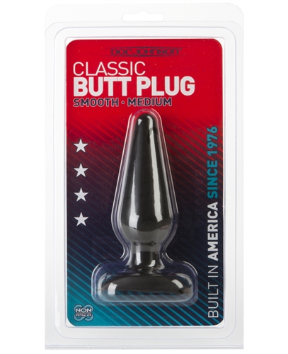 classic butt plug smooth medium black 