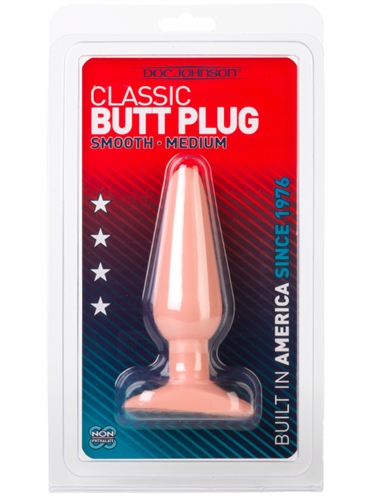 classic butt plug smooth medium white 