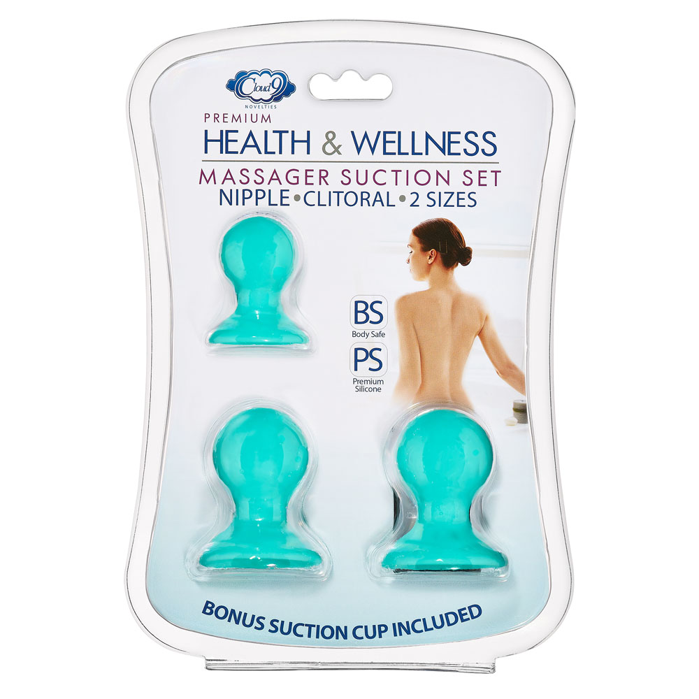 cloud  health and wellness nipple and clitoral massager suction set teal 