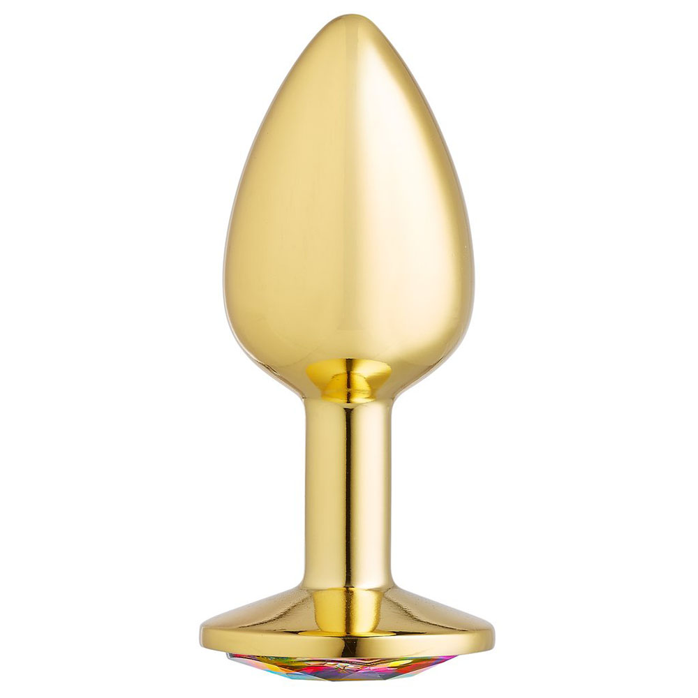cloud  novelties anal gems jeweled gold chromed anal plug small 