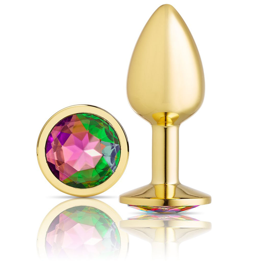 cloud  novelties anal gems jeweled gold chromed anal plug small 