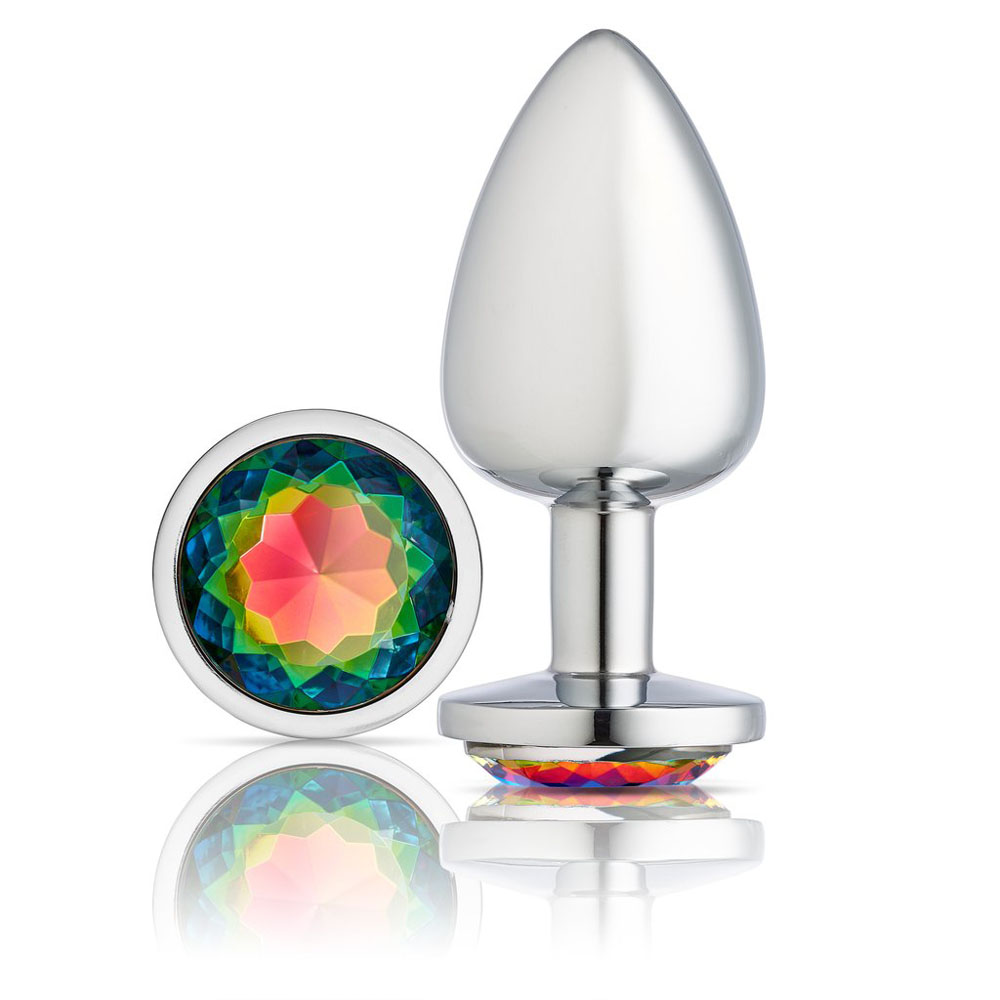 cloud  novelties gems silver chromed anal plug large 