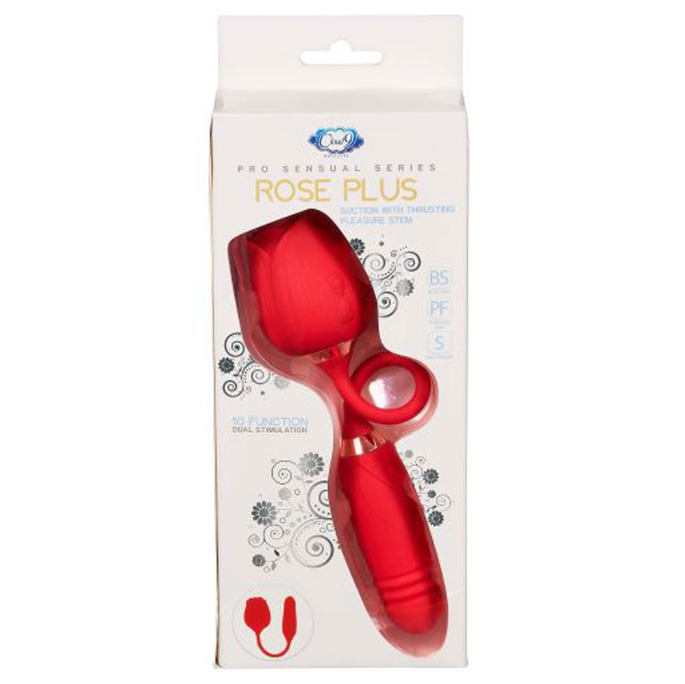 cloud  rose plus with thrusting pleasure stem  dual stimulation red 