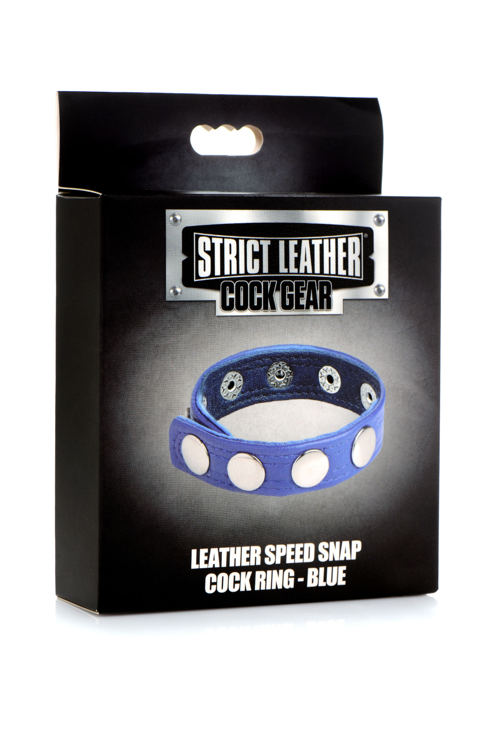 cock gear leather speed snap cock ring blue 