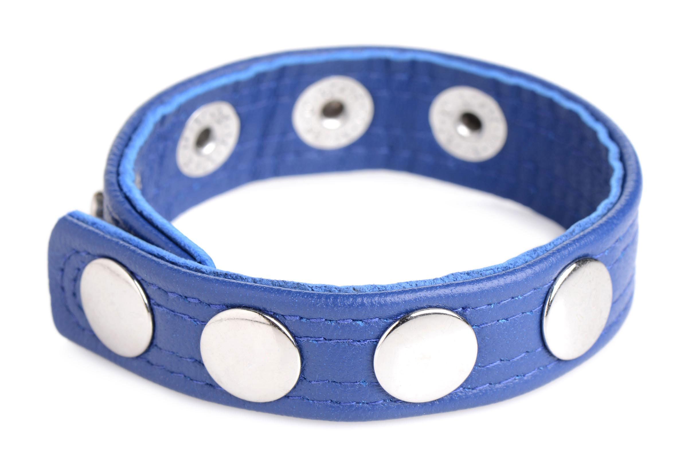 cock gear leather speed snap cock ring blue 