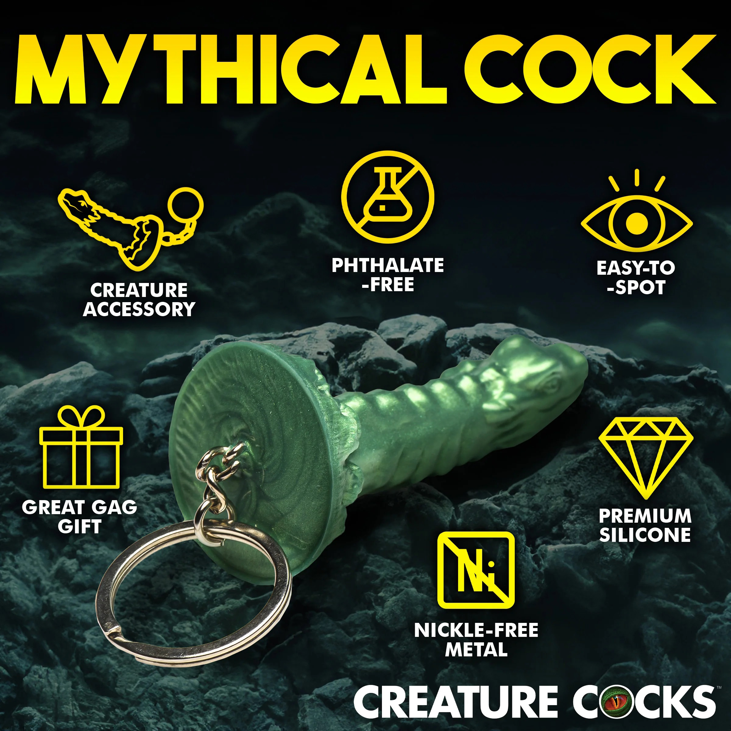 cockness monster keychain green 