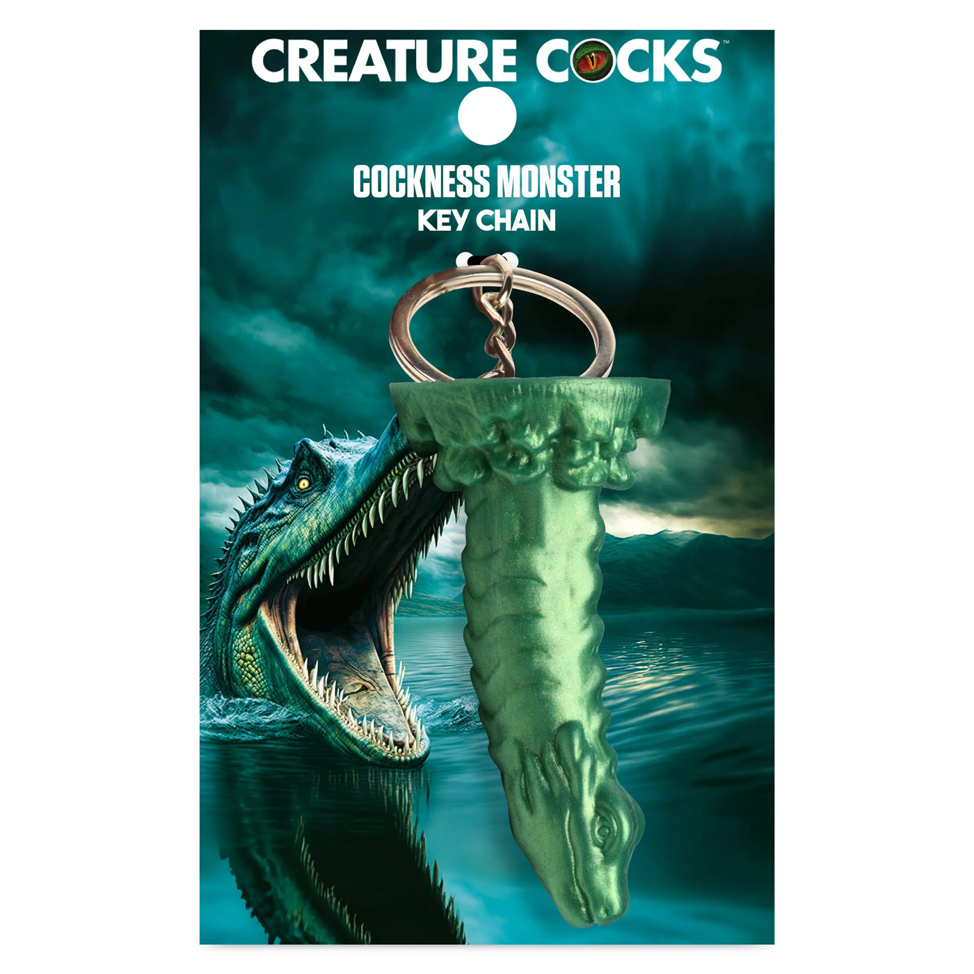 cockness monster keychain green 